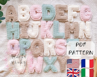 Motif de lettres majuscules au crochet | Lettres en peluche douce | Motif alphabet au crochet | Patron prénom au crochet | Tutoriel sur les lettres amigurumi