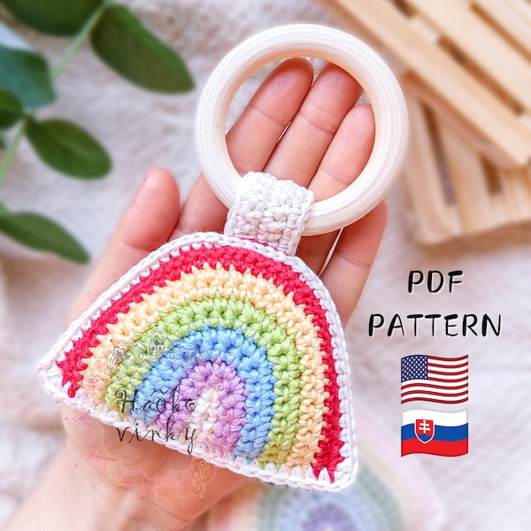 Crochet Rainbow Baby Rattle Pattern | Soft Rainbow Rattle | Crochet Rainbow Pattern | Crochet Rainbow Teether | Amigurumi Rainbow Tutorial