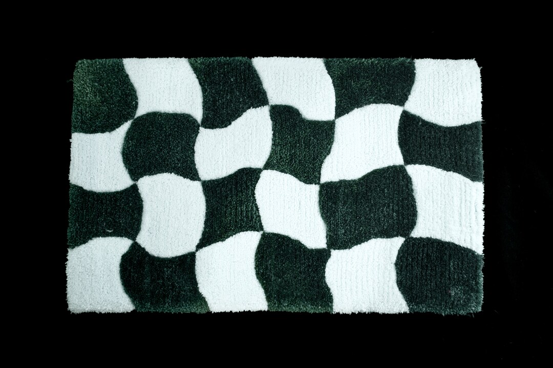 Abstract Checkered Accent Rug - Etsy