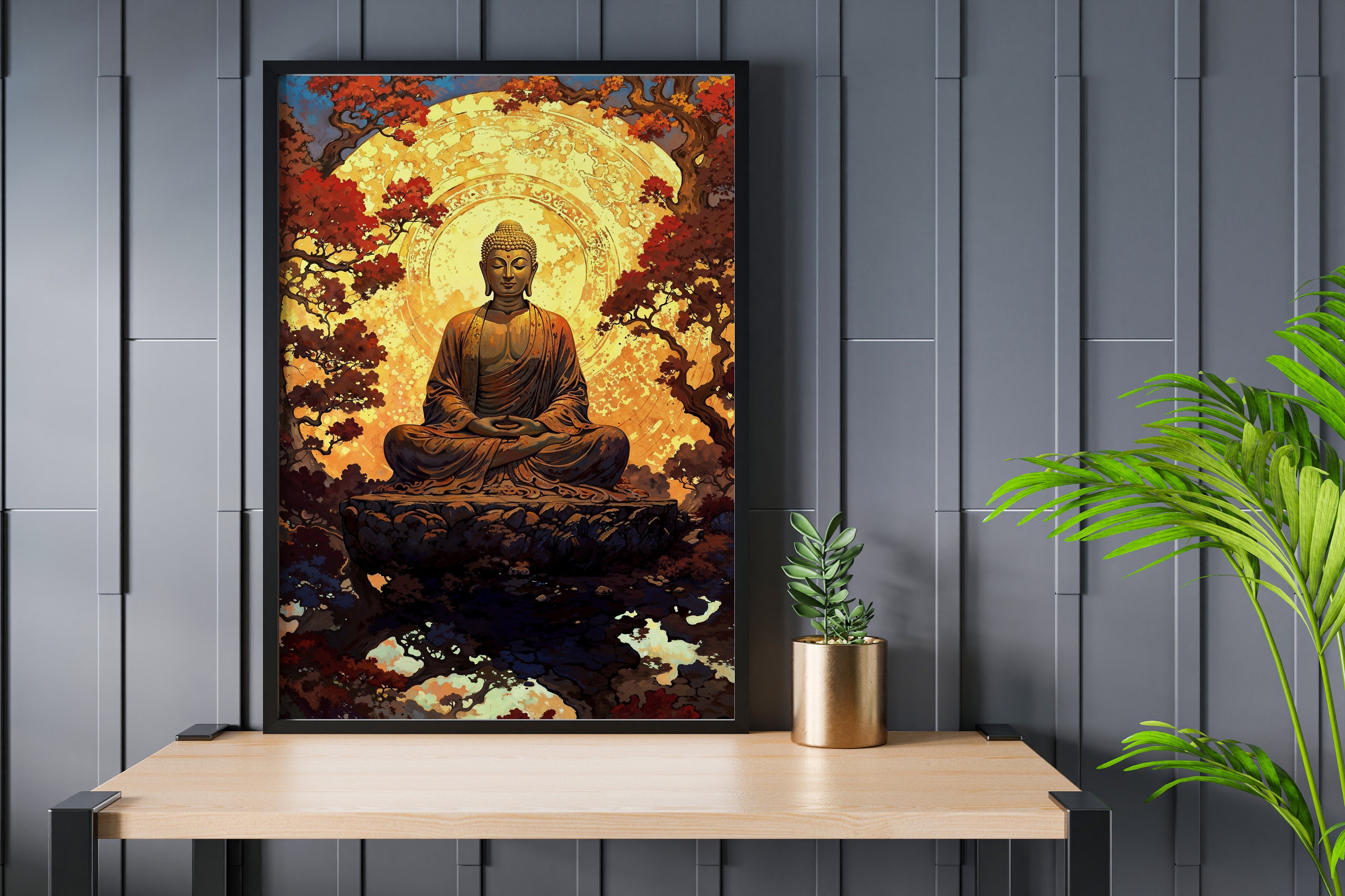 Buddha Wall Art Buddha Face Meditation Room Decor Spiritual Gift ...