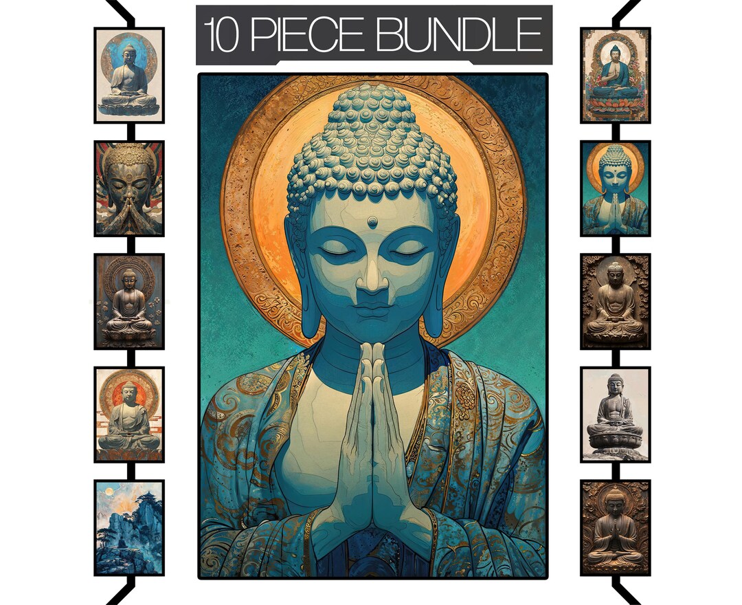 Buddha Wall Art: 10 Piece Meditation Room Decor (digital Download) - Etsy