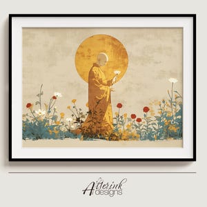 Buddha Face Art Print: Meditation Room Decor (Digital Download)