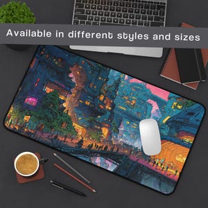 Alfombrilla de ratón para juegos de mesa Cyberpunk City - Tapete de juego TCG para jugadores, accesorio DND, regalo perfecto para gamers