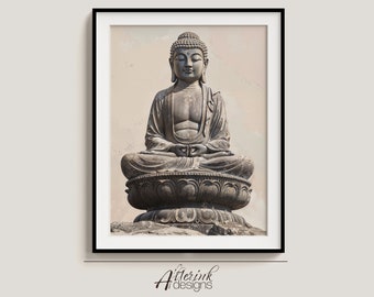 Buddha Face Art Print: Meditation Room Decor (Digital Download)
