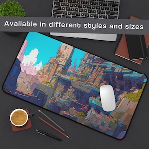 Alfombrilla de ratón para juegos de mesa Cyberpunk City - Tapete de juego TCG para jugadores, accesorio DND, regalo perfecto para gamers