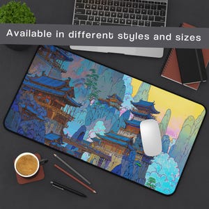 Tappetino per mouse da gioco da tavolo Fantasy City - Tappetino da gioco TCG per giocatori, accessorio D&D, regalo perfetto per giocatori