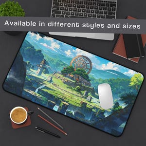 Tappetino per mouse da gioco da tavolo Fantasy City - Tappetino da gioco TCG per giocatori, accessorio D&D, regalo perfetto per giocatori