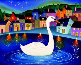 Peace and Tranquillity Swan Greetings Card