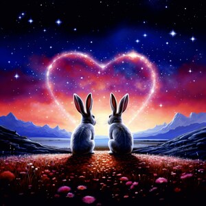 Biglietto d'auguri per conigli "Hoppily Ever After".