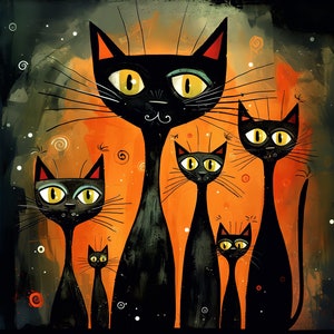Black Cat Greetings Card