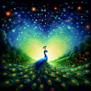 Love Peacock-wenskaart - hart, jubileum, Valentijnsdag