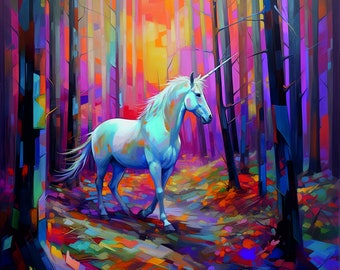 Magical Unicorn Blank Greetings Card