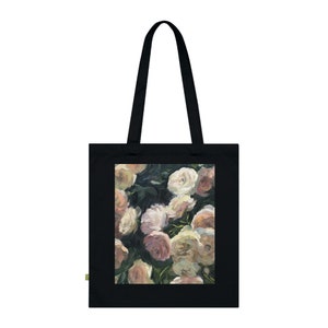 Aesthetic Floral Oil Painting Tote Bag | Market Bag | Book Bag Silk-Screen Printed 100% Organic Cotton Heavy Ecofriendly Canvas