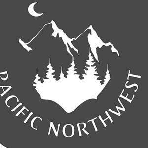 PNW Mountain / tree Vinyl Decal for car windows , laptops , mirrors , walls