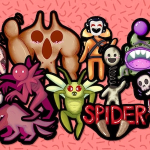 Pegatinas de vinilo mate de Lethal Company Cute Monsters / Regalo de juegos independientes / Merchandising de gamer lindo / Calcomanías de videojuegos aterradores