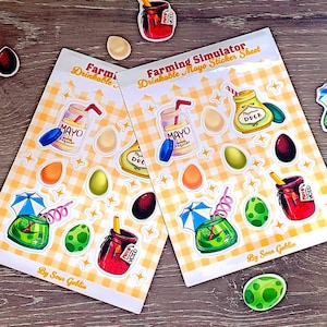 Trinkbares Mayo Stardew Valley Update Meme Sticker Blatt | Cozy Gamer Stickers | Eierzucht Geschenk