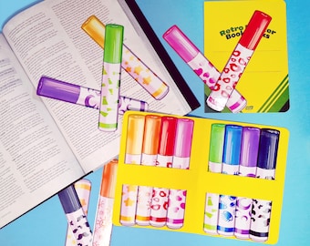 Retro Throwback 90&#39;s Stamp Marker Bookmarks | Cute Book Club Gift