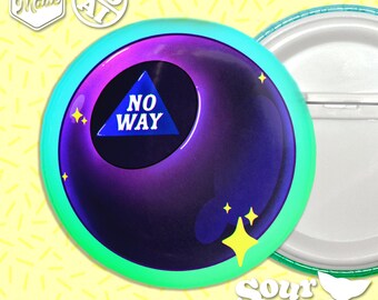 Migic 8 Ball "No Way" Holographic Pinback Button