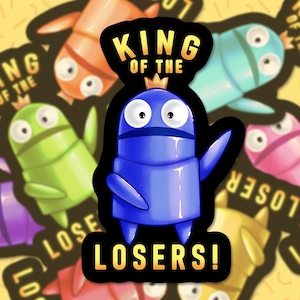 Repo Horror Game King of the Losers Sticker vinyle brillant | Sticker personnalisable | Marchandise de jeux robotiques indépendants | Cadeau mème drôle