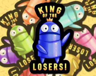 Repo Horror Game King of the Losers Glossy Vinyl Sticker | Customizable sticker | Robo Indie Game Merch | Funny Meme Gift