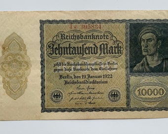 Reichsbanknote 10000 Mark 19 Januar 1922 Berlin 4s 305834