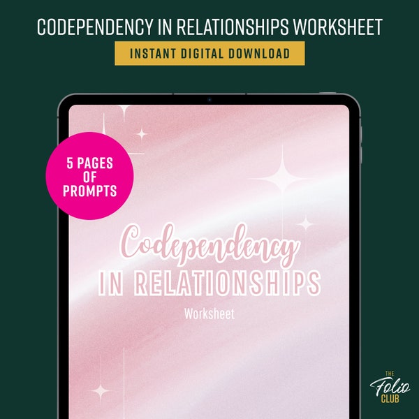 Codependency in Relationships Worksheet, Planner Printable, Planner Template, Goodnotes Planner, iPad Planner, Instant Download