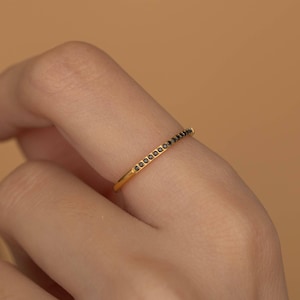 Black Onyx Ring Black Stone Ring for Women Eternity Gemstone Ring Birthday Gift for Her Minimalist Stacking Band Black Diamond Ring Stacking