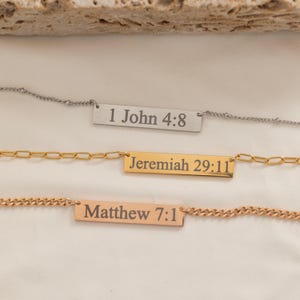 Custom Christian Engraved Necklace Personalized Bible Verse Necklace Gift Unique Birthday Gift for Women God Christian Jewelry Unique Gift