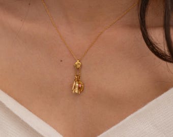 Personalized Carabiner Clasp Charm Necklace – Custom Pendant Jewelry, Trendy Layering Necklace Gift