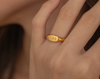 Statement Zodiac Angel Number Ring - Three Digit Personalized Ring