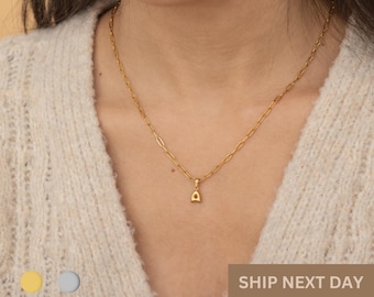 Balloon Birthday Letter Necklace Gift Balloon Letter Gold Initial Letter Charm Minimalist Small Letter Necklace Bridesmaid Necklace Gift