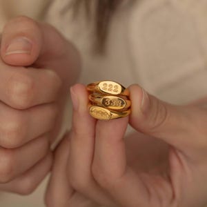 Angel Number Ring – Custom Lucky Number Jewelry, Adjustable Minimalist Everyday Band