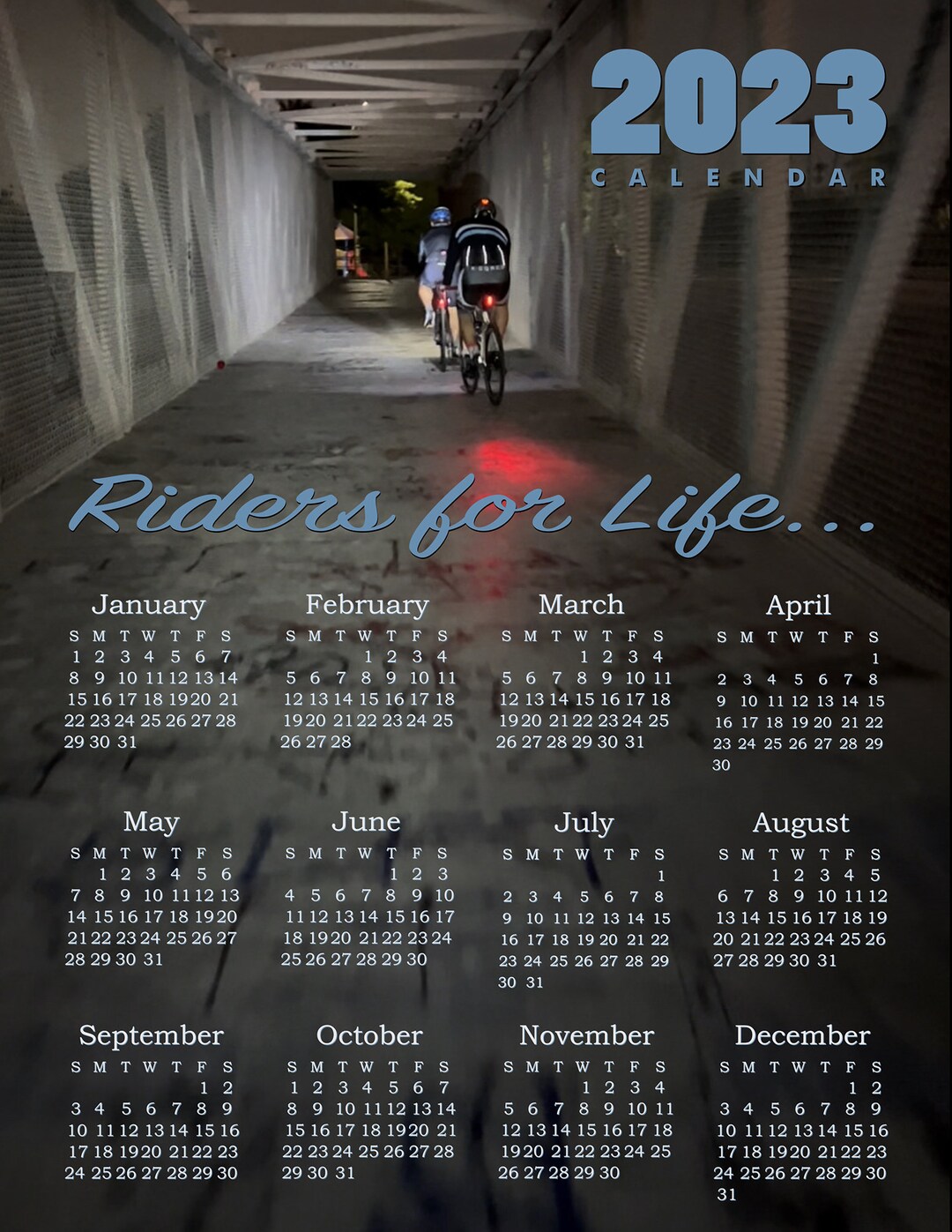 2023 Bike Theme - Year at A Glance Photo Calendar. - Etsy