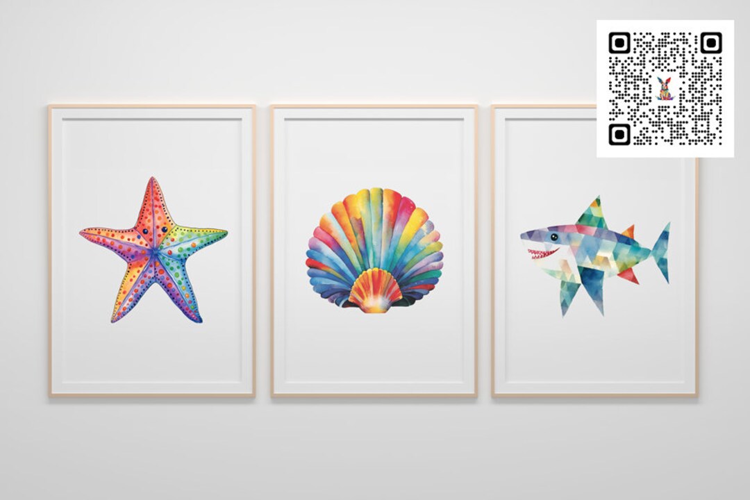 PRINTABLE all 3 Pictures Colorful Ocen Friends for Kids Room, Birthday ...