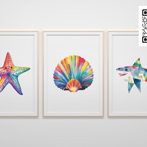 AFDRUKBARE (alle 3 foto's) kleurrijke Ocen Friends voor kinderkamer, verjaardagskaarten, cupcake toppers, stickers, eindeloze mogelijkheden - DIY DIGITAL