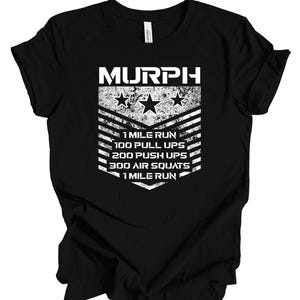 Murph Workout Shirt, Memorial Emblem, Fitness Challenge Tee