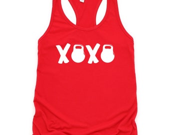 XOXO Valentine Workout Tank Kettlebell