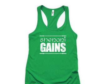 Shenanigans Gains St. Patricks Day Workout Tank | Shenani Gains St. Paddy's Day Tank | Irish Workout Top