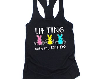 Lifting with my Peeps Easter Workout Tank for Women