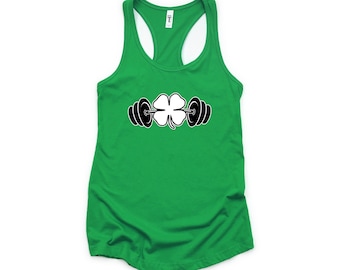 I Love Lifting Barbell Women's Workout Tank Top for St. Patricks Day