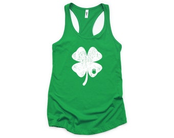 Shamrock Kettlebell St. Patrick's Day Workout Tank | Irish Clover Kettlebell Tank Top | St. Paddy's Workout