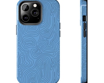 Blue Topography Phone Case, Fishing Phone Case