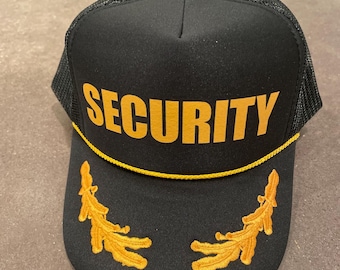 Black "SECURITY" Trucker Hat, Adjustable Cap