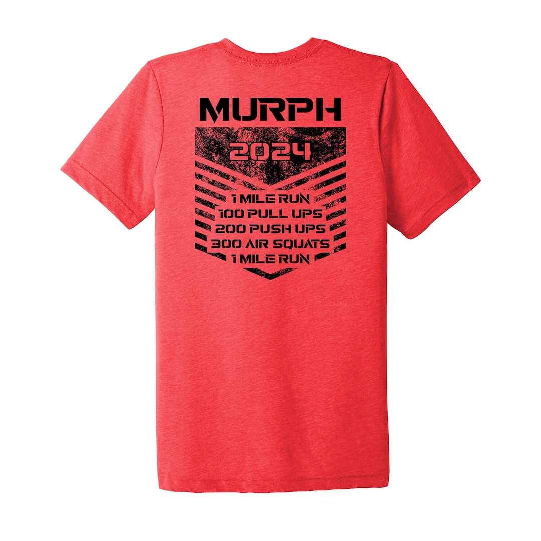 2024 Murph Workout Shirt, Memorial Murph Red/blue Emblem Shirt Etsy