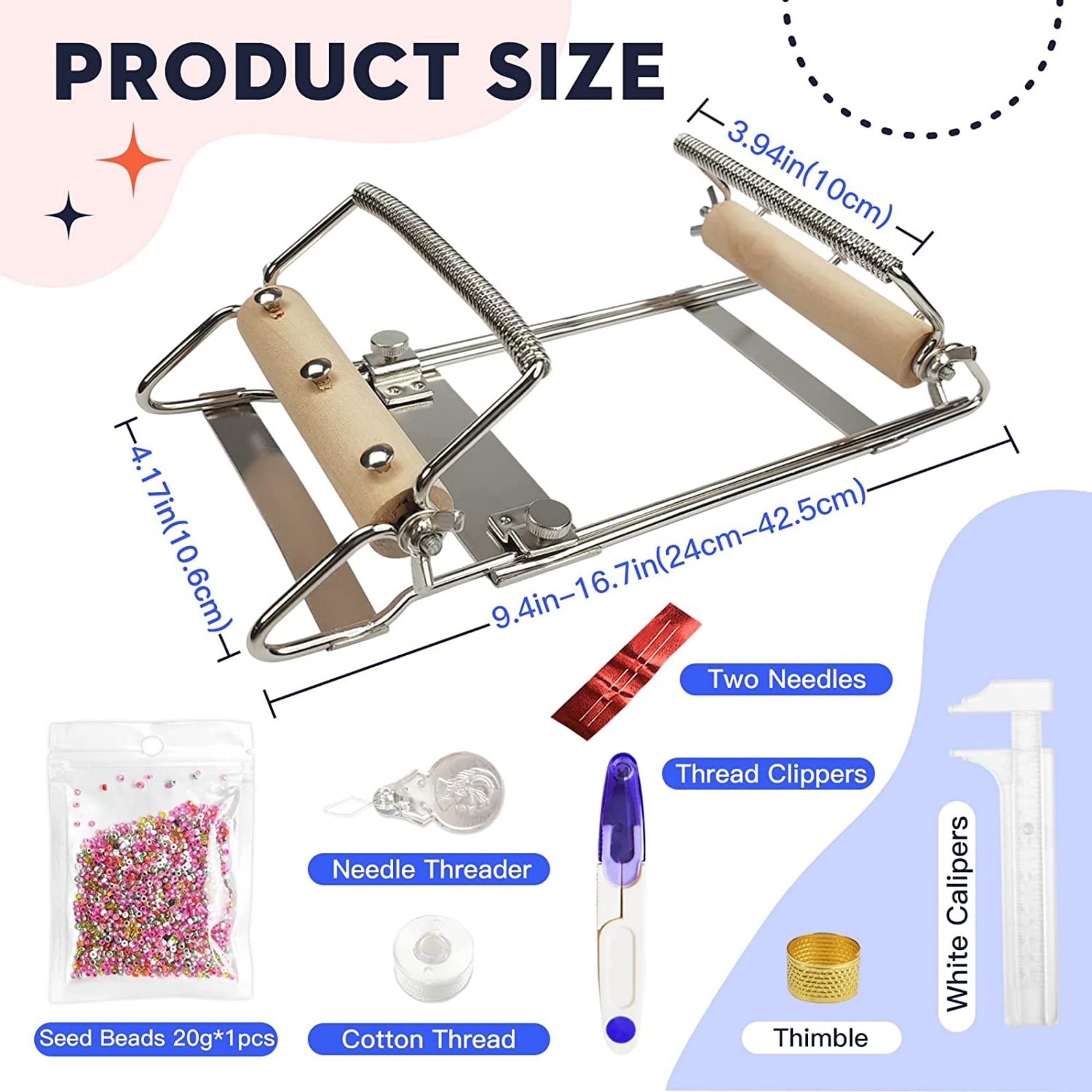 Adjustable Bead Loom Seed Bead Loom Kit Includes Thread Etsy
