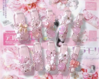 Kawaii Y2K Hime-gyaru junk nails press-ons