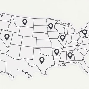 USA Map Travel Sticker