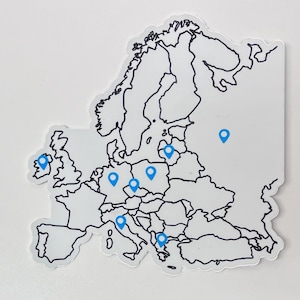 Reissticker kaart Europa