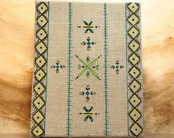 Jute fabric painting | amazigh symbol | wall decoration