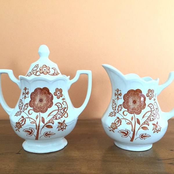 Creamer and Sugar Bowl, Royal Staffordshire, J & G Meakin, Woburn Pattern